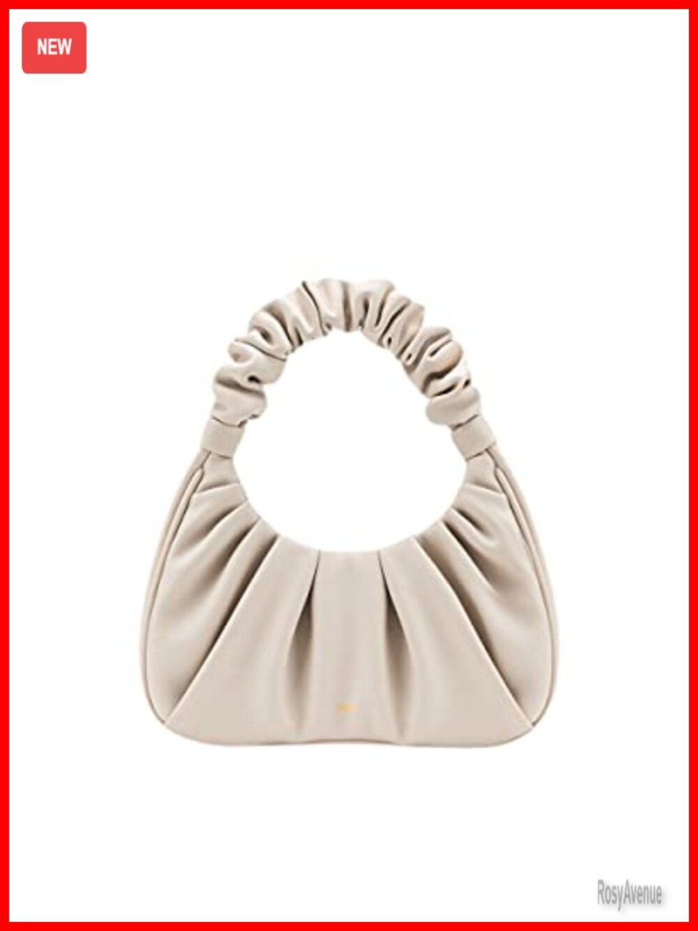 Vegan Leather Ruched Hobo Handbag with Magnet Closure